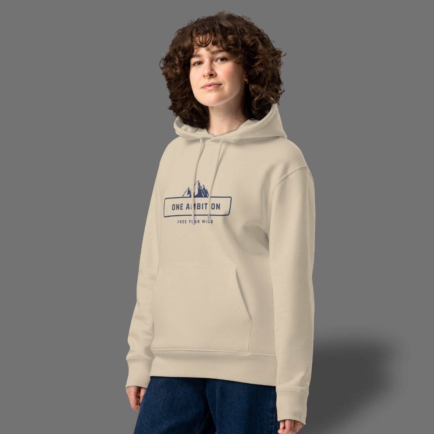 Sweat à capuche coton bio ONE AMBITION LIGHT - Unisexe