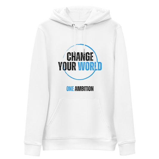 Sweat à capuche coton bio CHANGE YOUR WORLD LIGHT - Unisexe