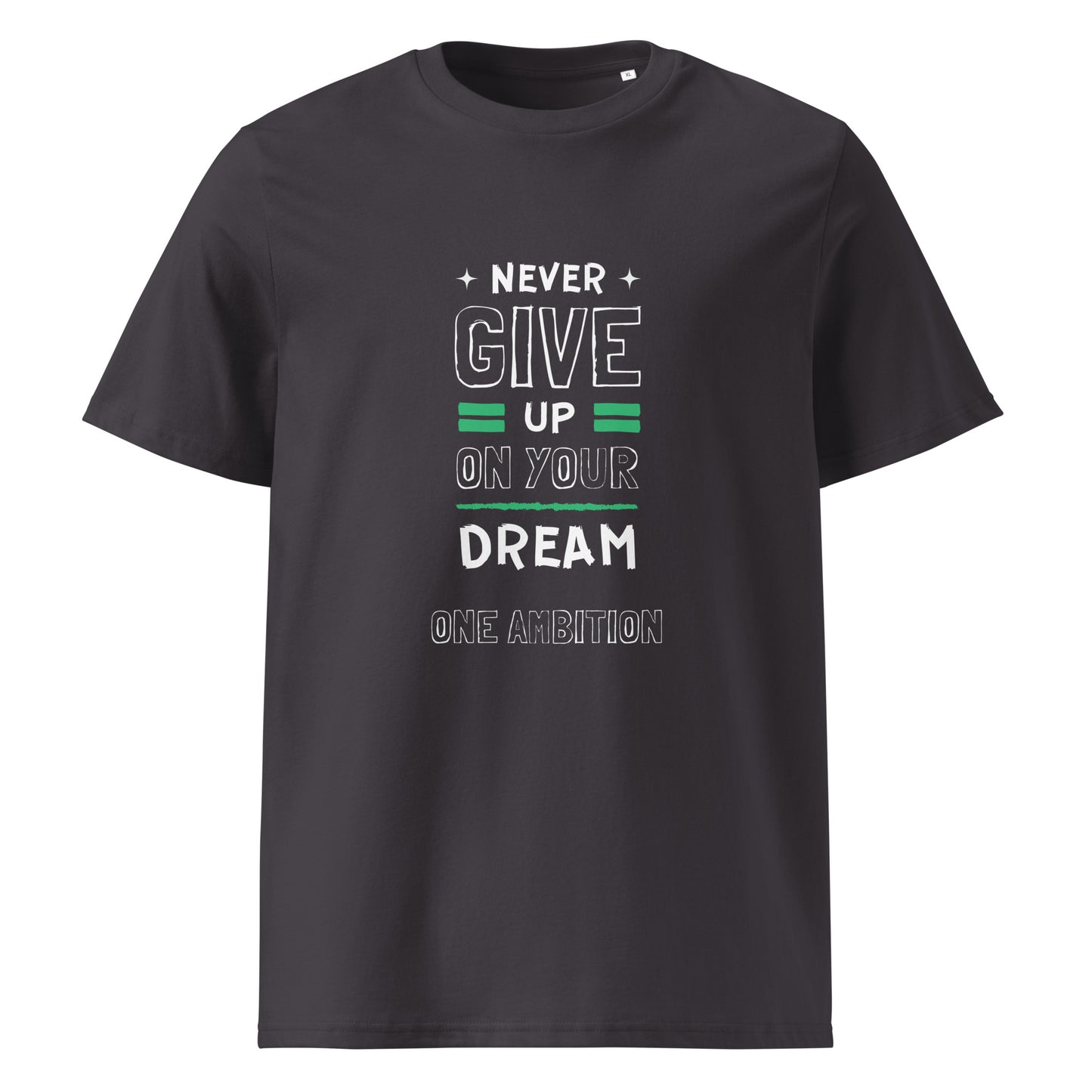 T-shirt unisexe coton bio NEVER GIVE UP