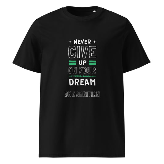 T-shirt unisexe coton bio NEVER GIVE UP