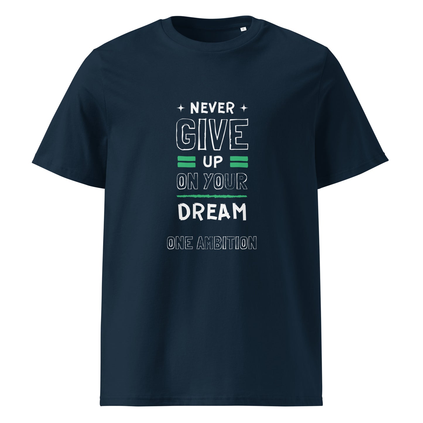 T-shirt unisexe coton bio NEVER GIVE UP