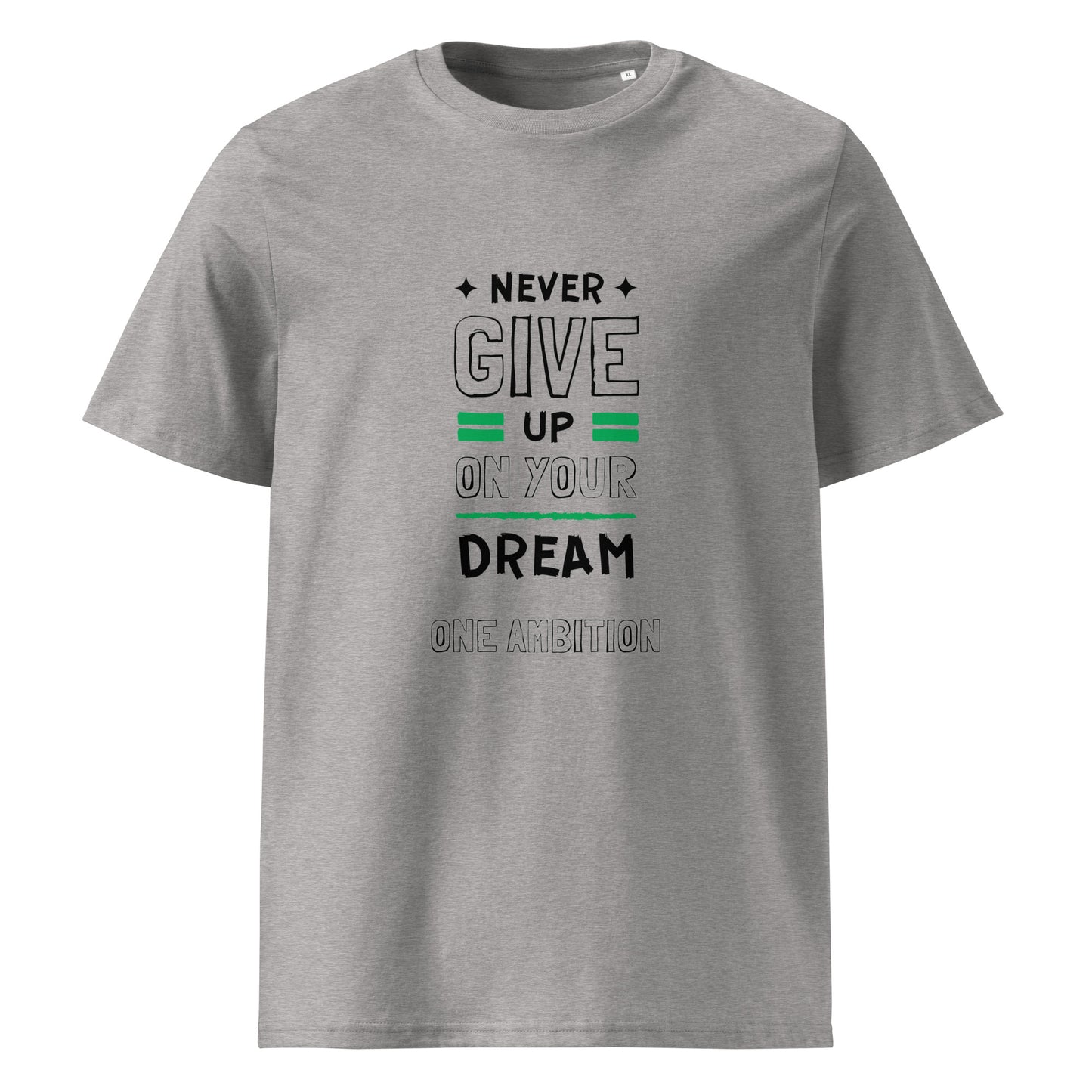 T-shirt unisexe coton bio NEVER GIVE UP LIGHT