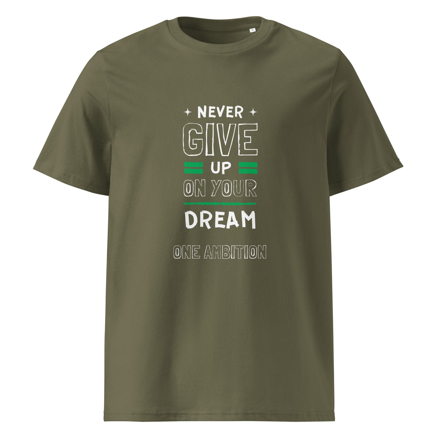 T-shirt unisexe coton bio NEVER GIVE UP