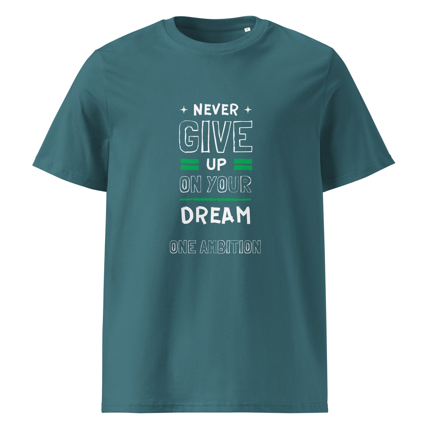 T-shirt unisexe coton bio NEVER GIVE UP