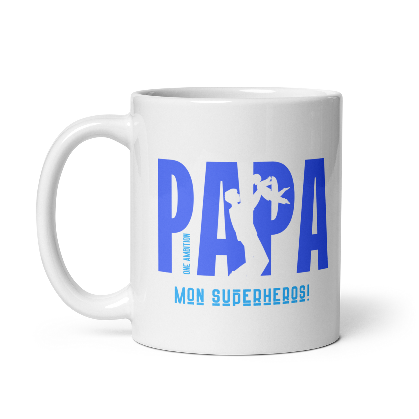 Mug blanc papa mon superhéros