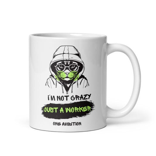 Mug Blanc Brillant I'M NOT CRAZY