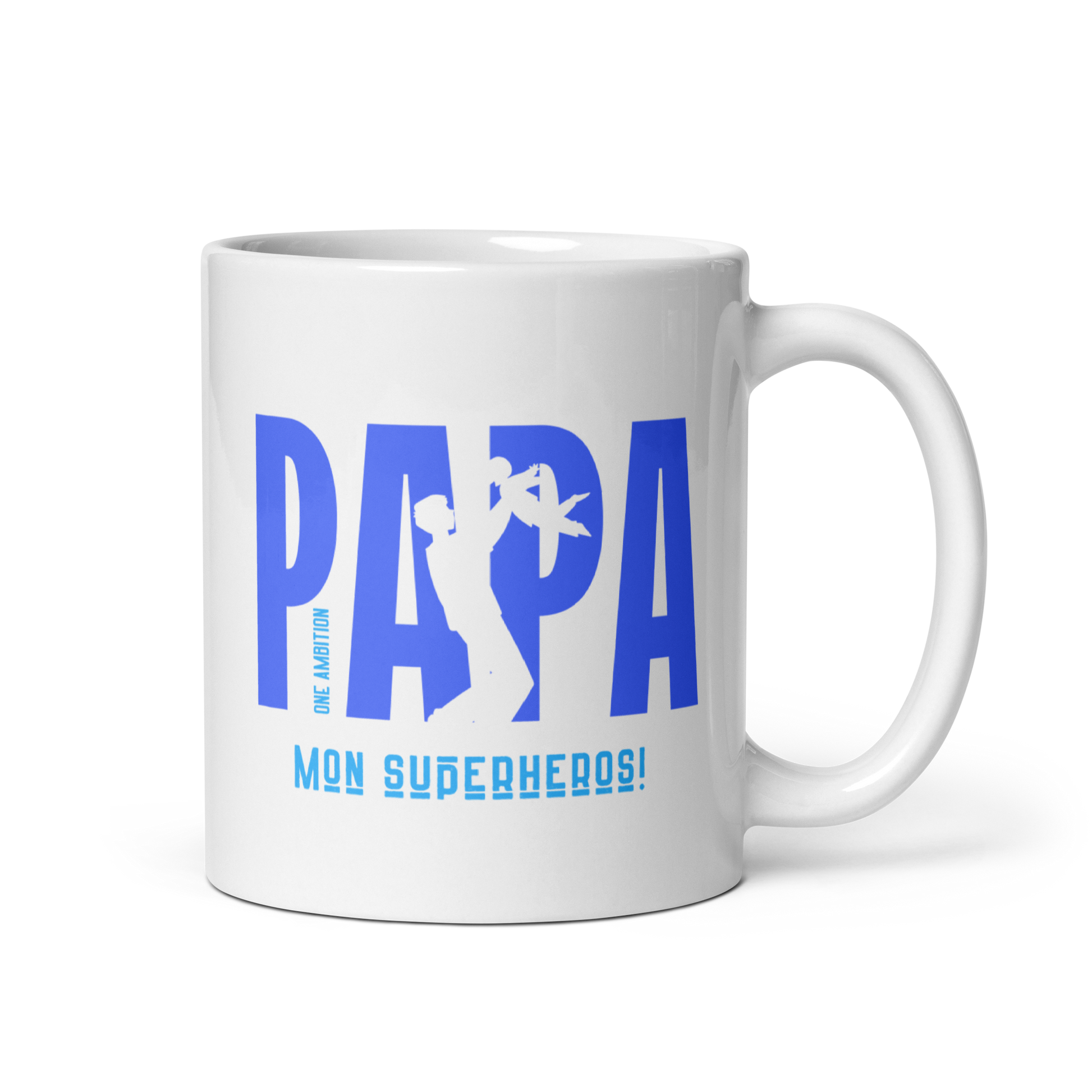 Mug blanc papa mon superhéros