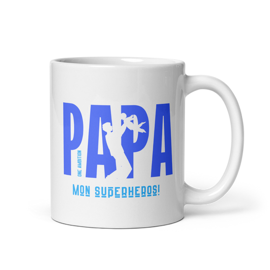 Mug blanc papa mon superhéros